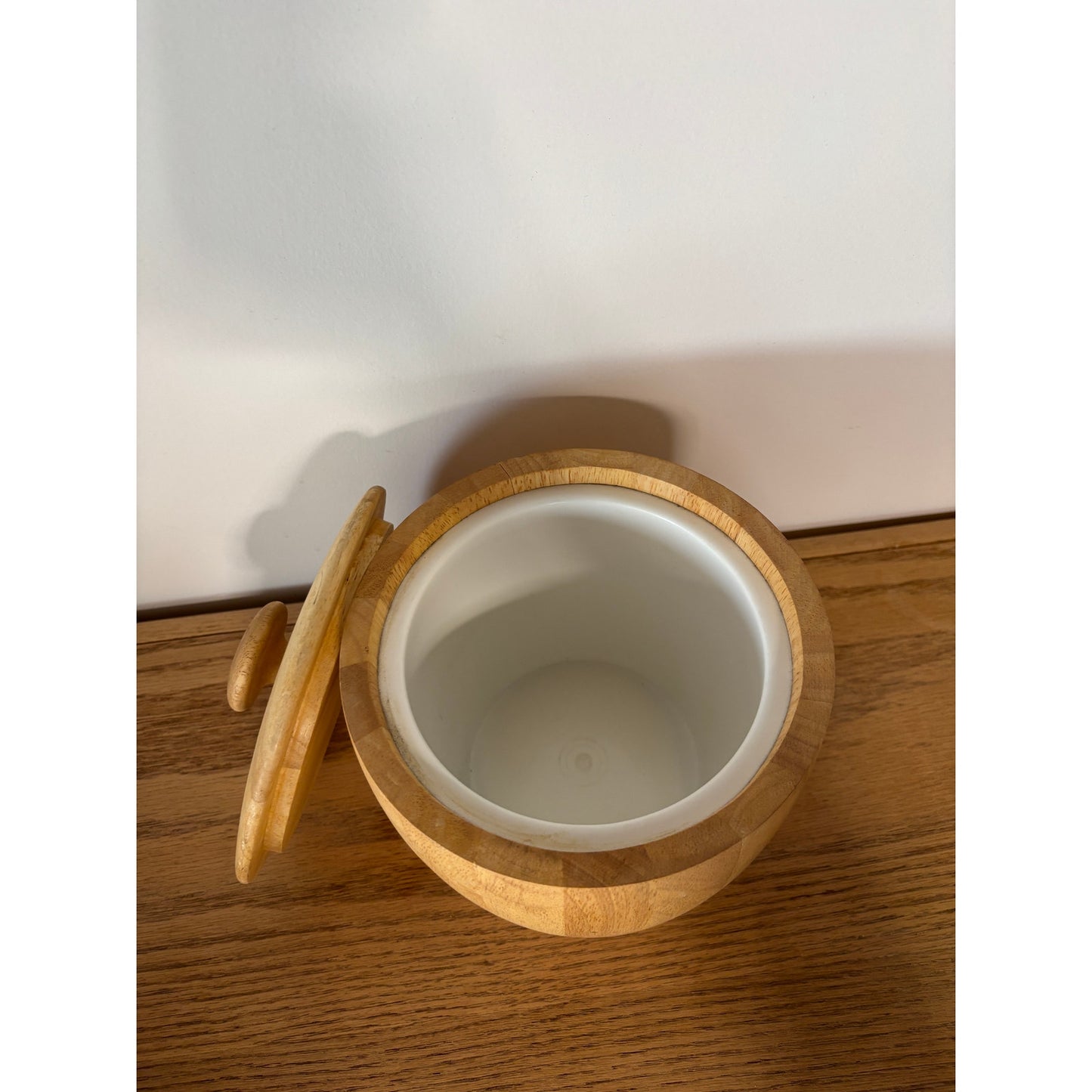 Midcentury Style Wooden Ice Bucket