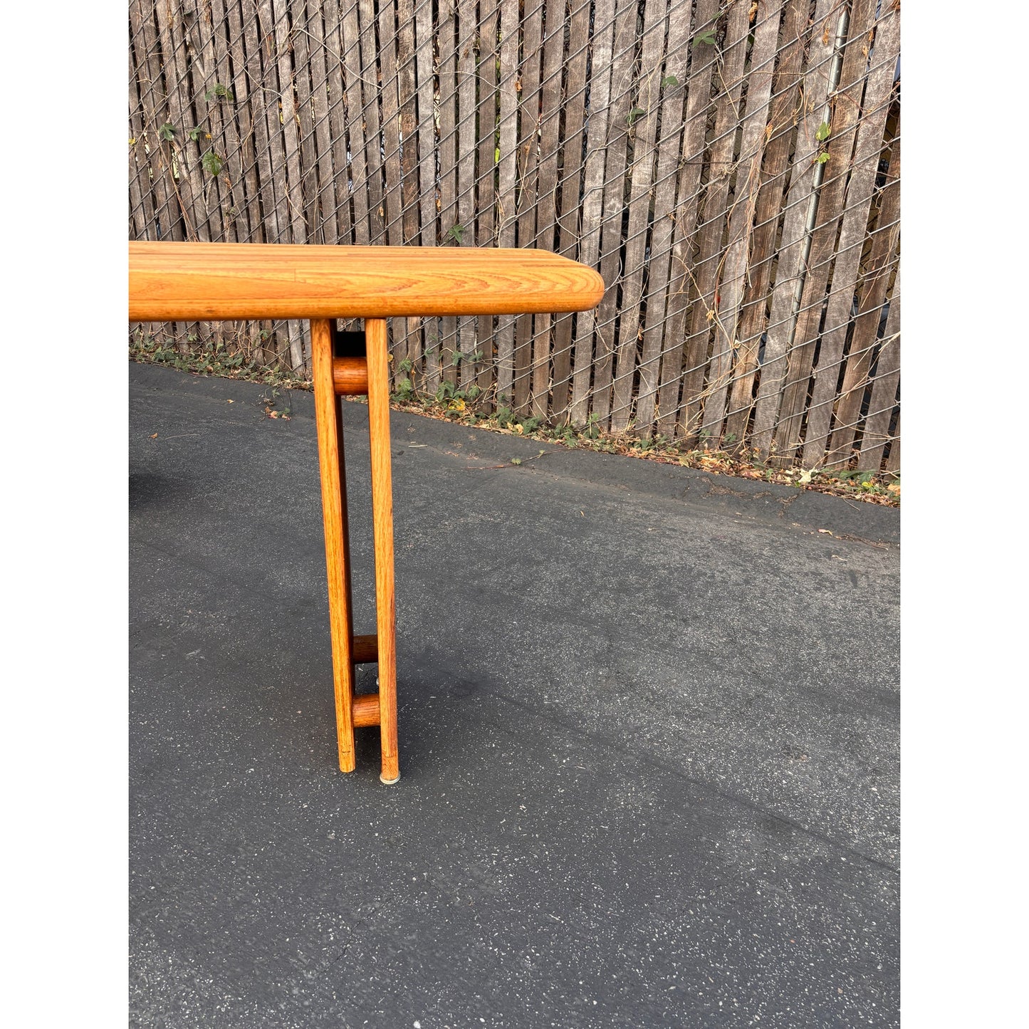 Vintage 70s oak console table - Lou Hodges