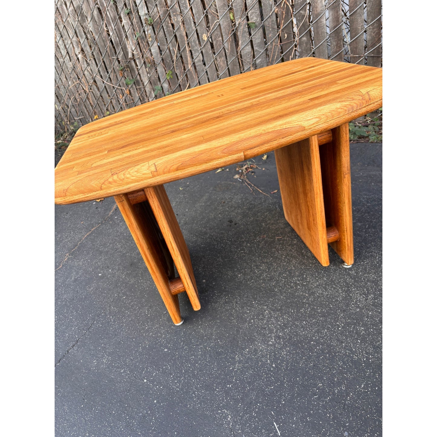 Pair of Vintage 70s Oak Side Tables - Lou Hodges