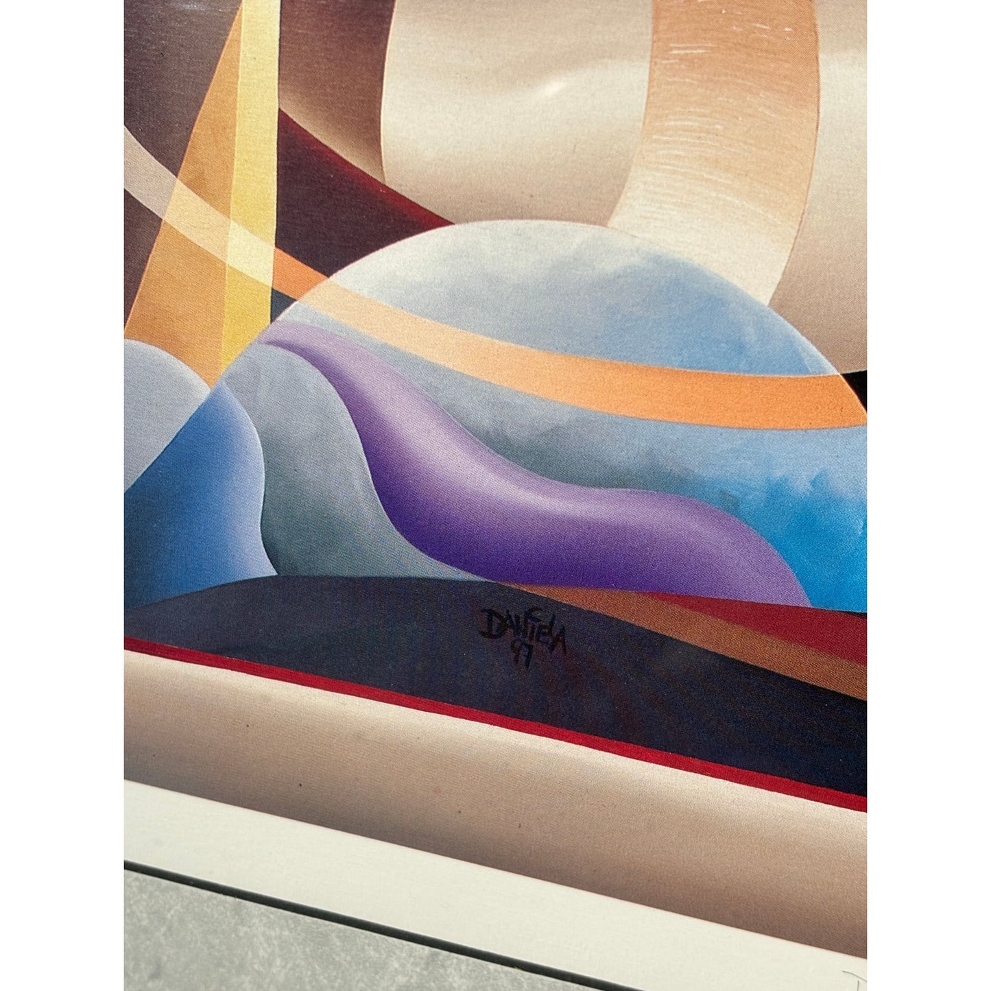 Abstract 90s Modernist Style Lithograph - Signed by Artist