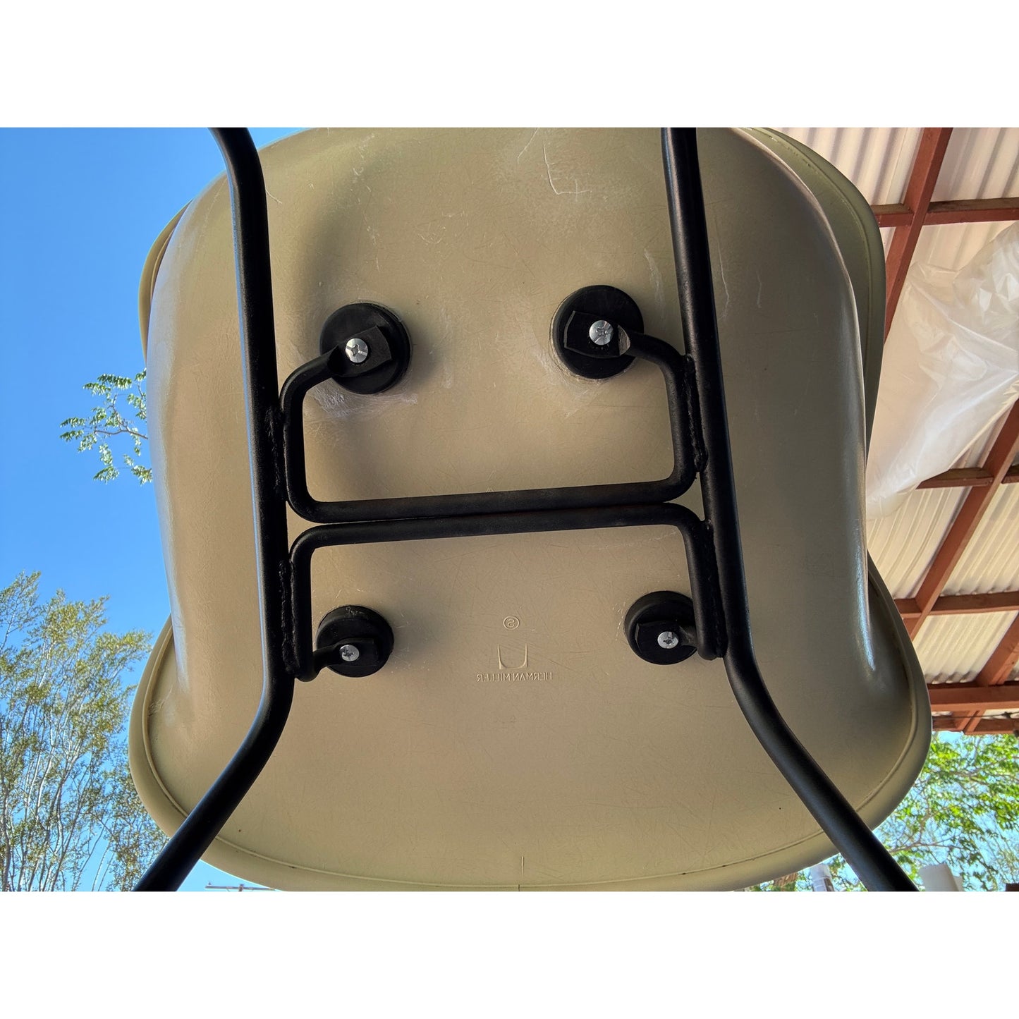 Eames for Herman Miller Fiberglass & Blue Naugahyde Chair