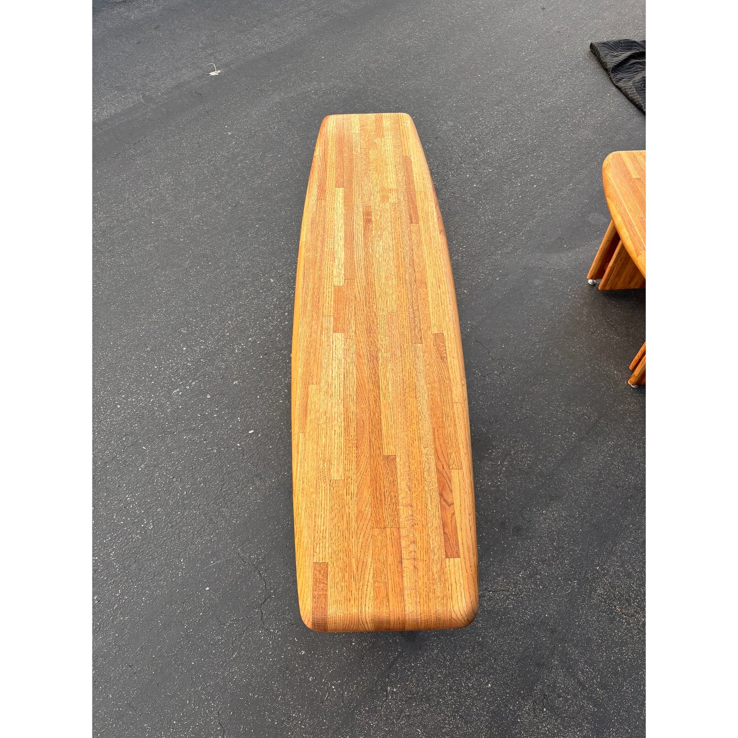 Vintage 70s oak console table - Lou Hodges