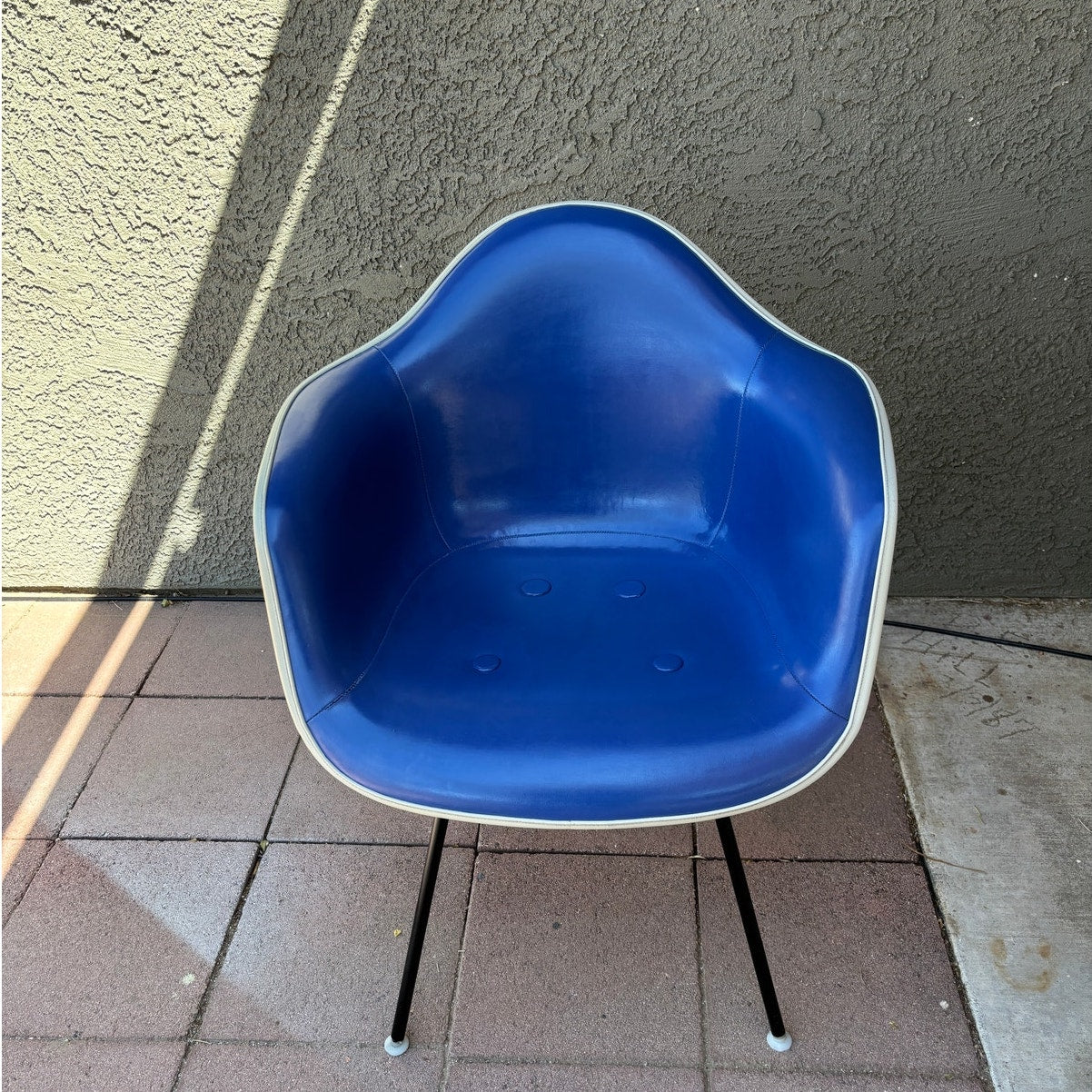 Eames for Herman Miller Fiberglass & Blue Naugahyde Chair