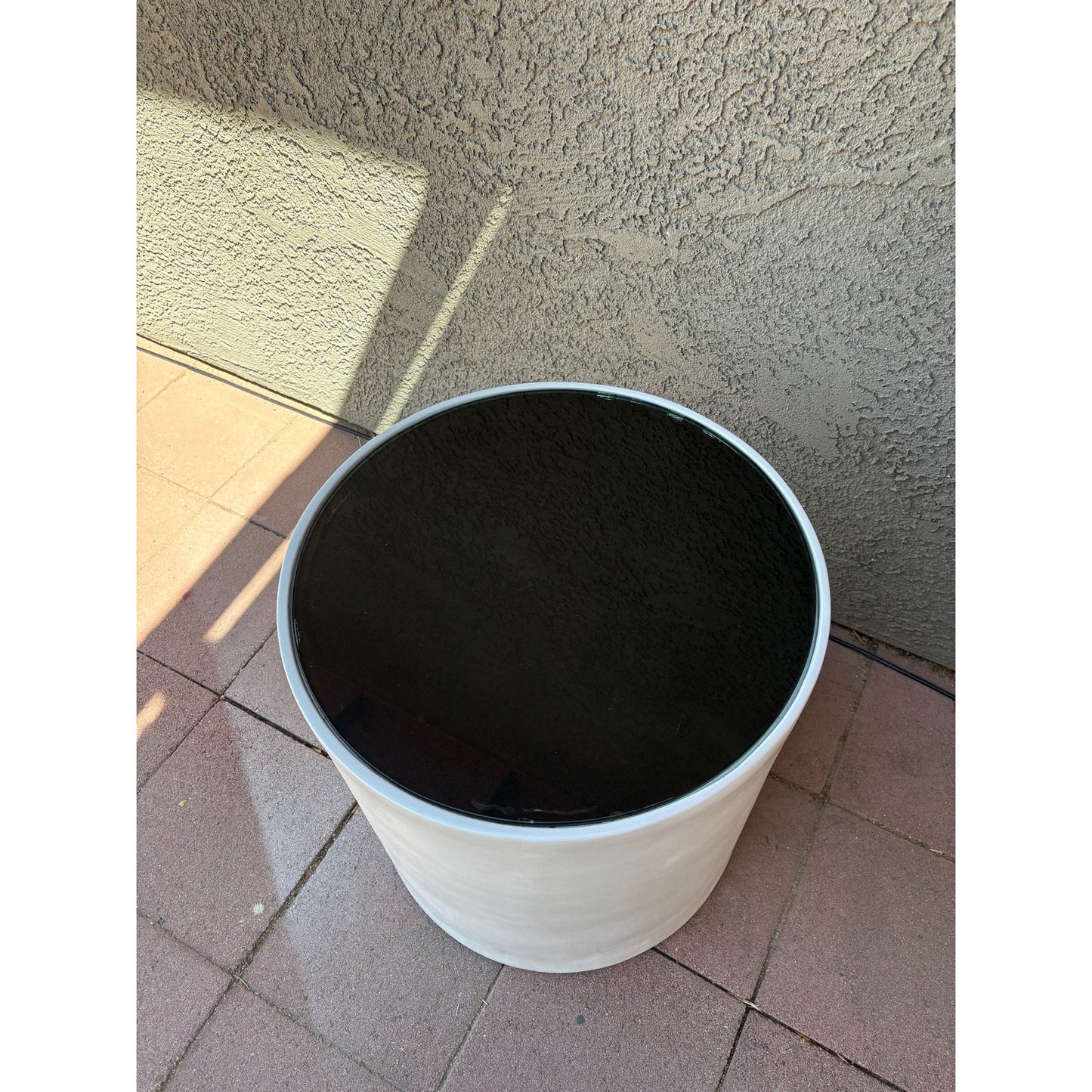 80s Italian Design Round Glass Top Accent Table