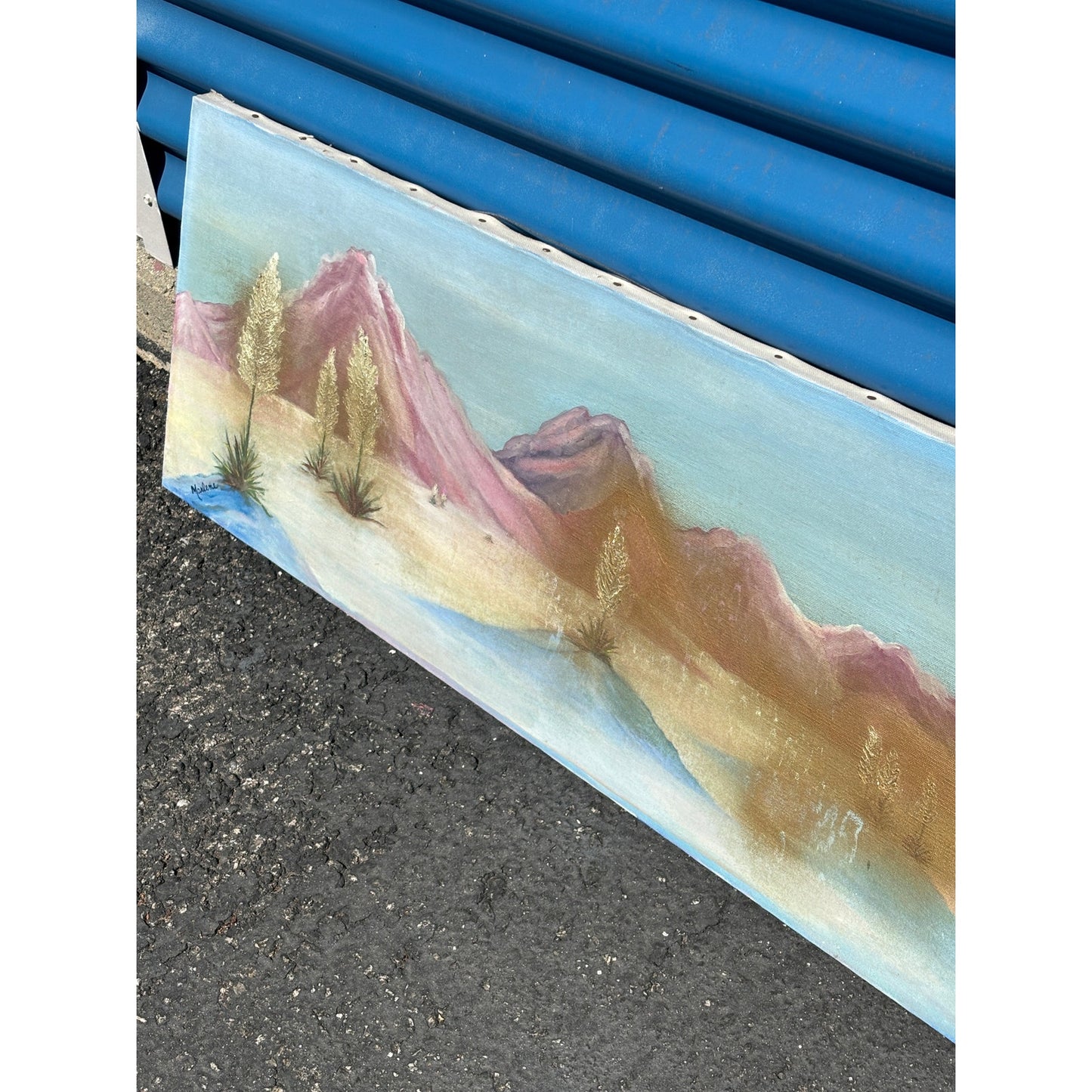 Vintage Desert Landscape Painting