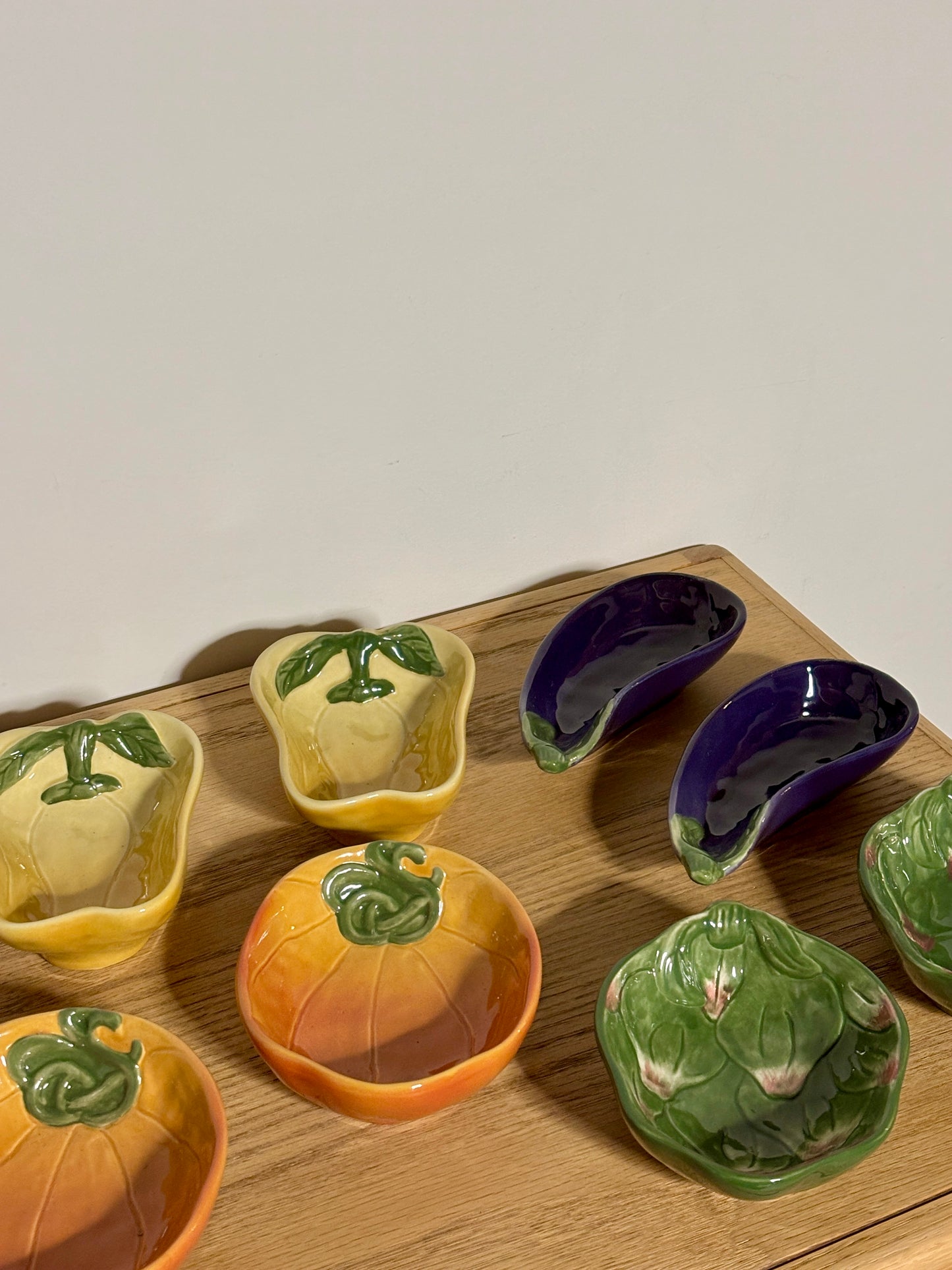 80s Vegetable-shaped Snack Plates "Jardin Potager" Collection by Williams Sonoma
