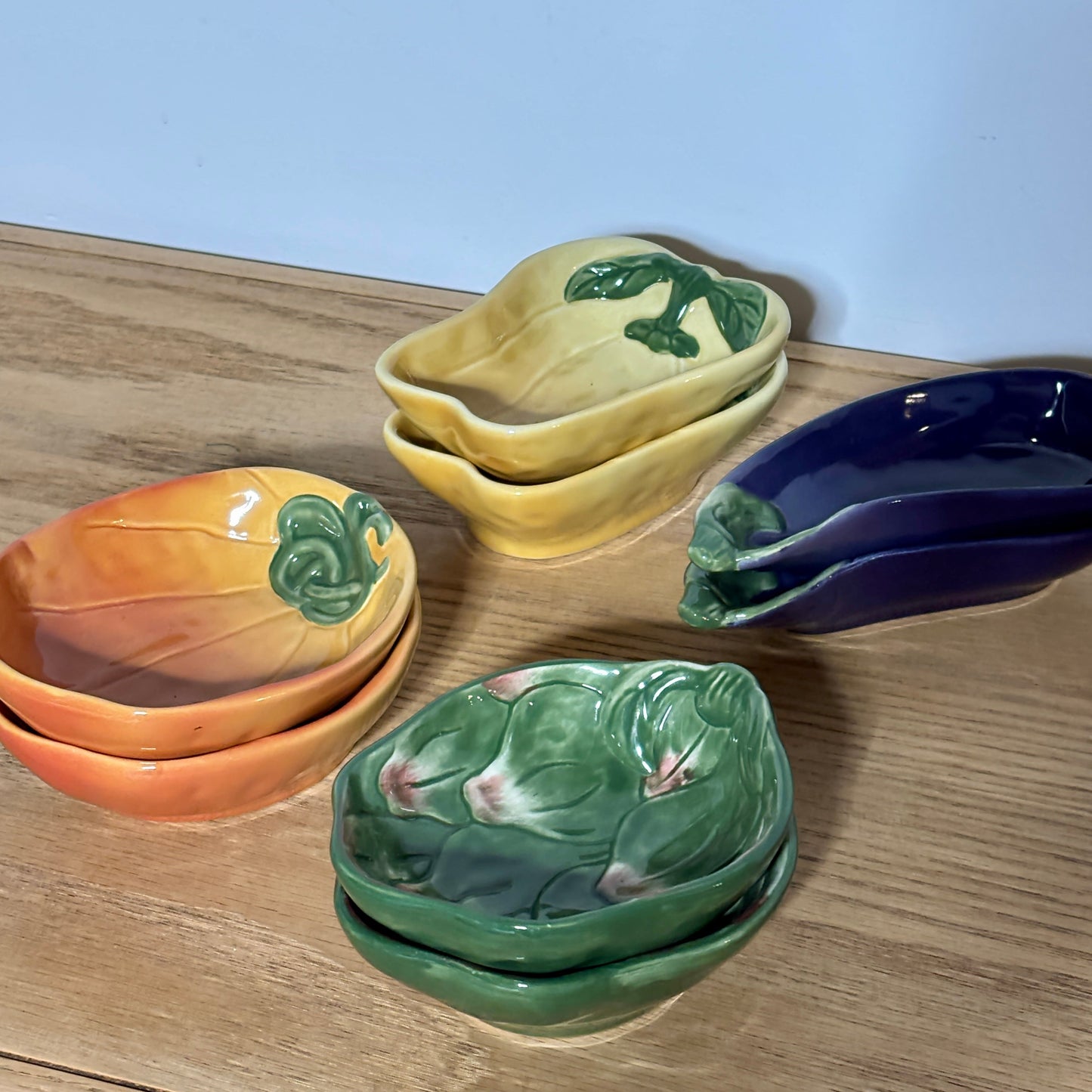 80s Vegetable-shaped Snack Plates "Jardin Potager" Collection by Williams Sonoma