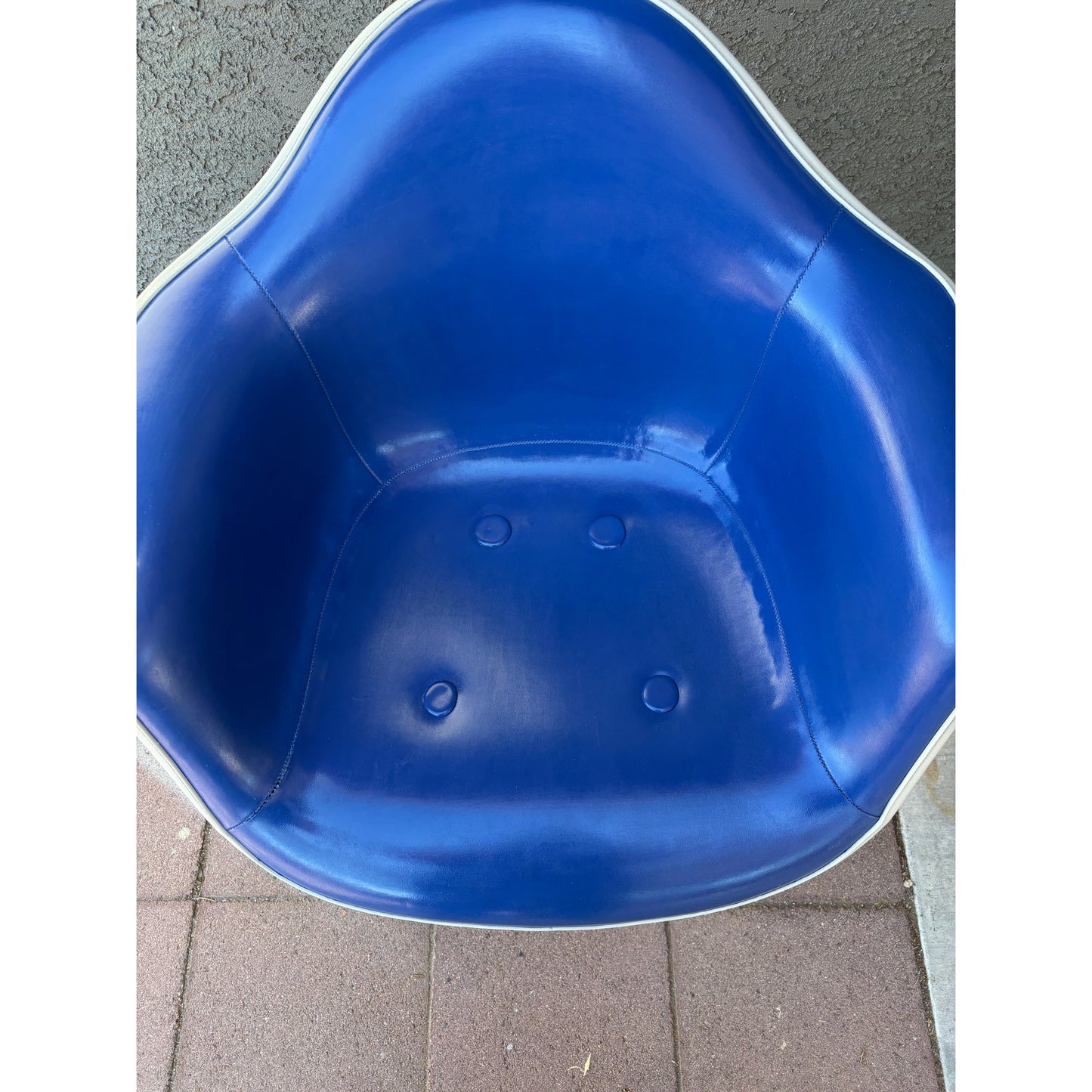 Eames for Herman Miller Fiberglass & Blue Naugahyde Chair