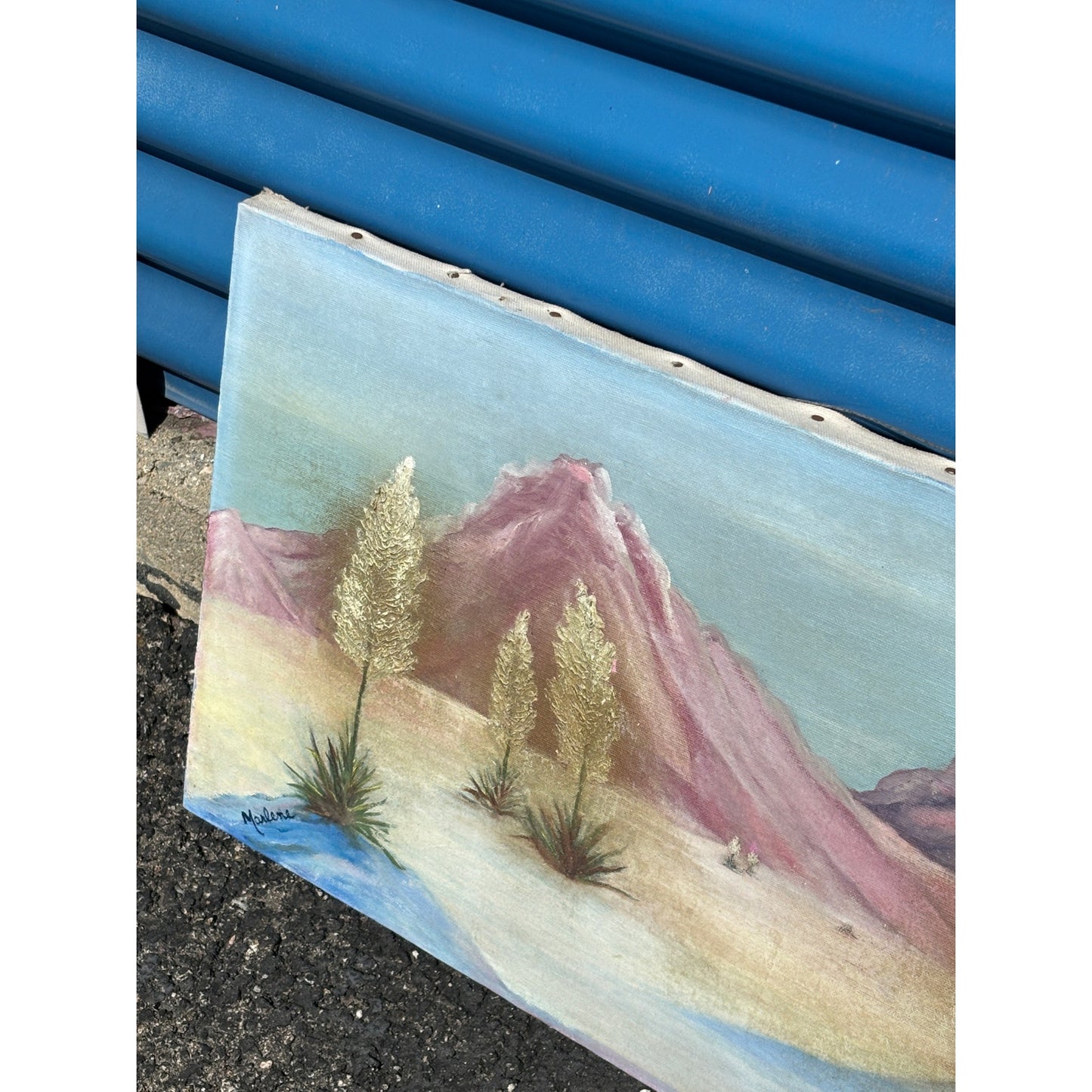 Vintage Desert Landscape Painting