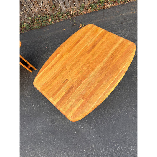 Pair of Vintage 70s Oak Side Tables - Lou Hodges