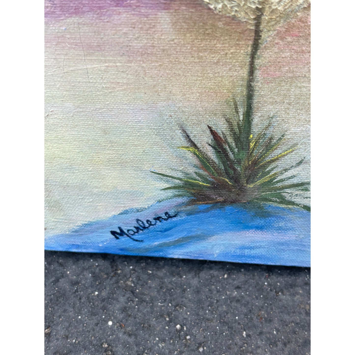 Vintage Desert Landscape Painting