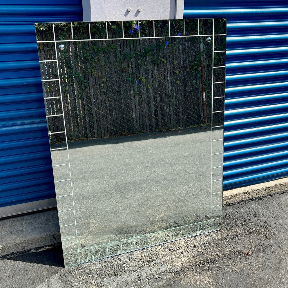 80s Wall Mirror With Square Details