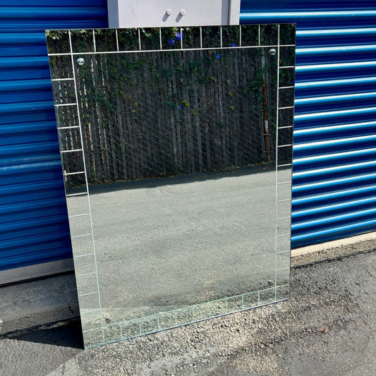 80s Wall Mirror With Square Details