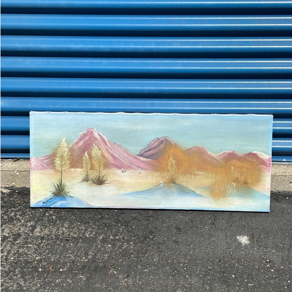 Vintage Desert Landscape Painting