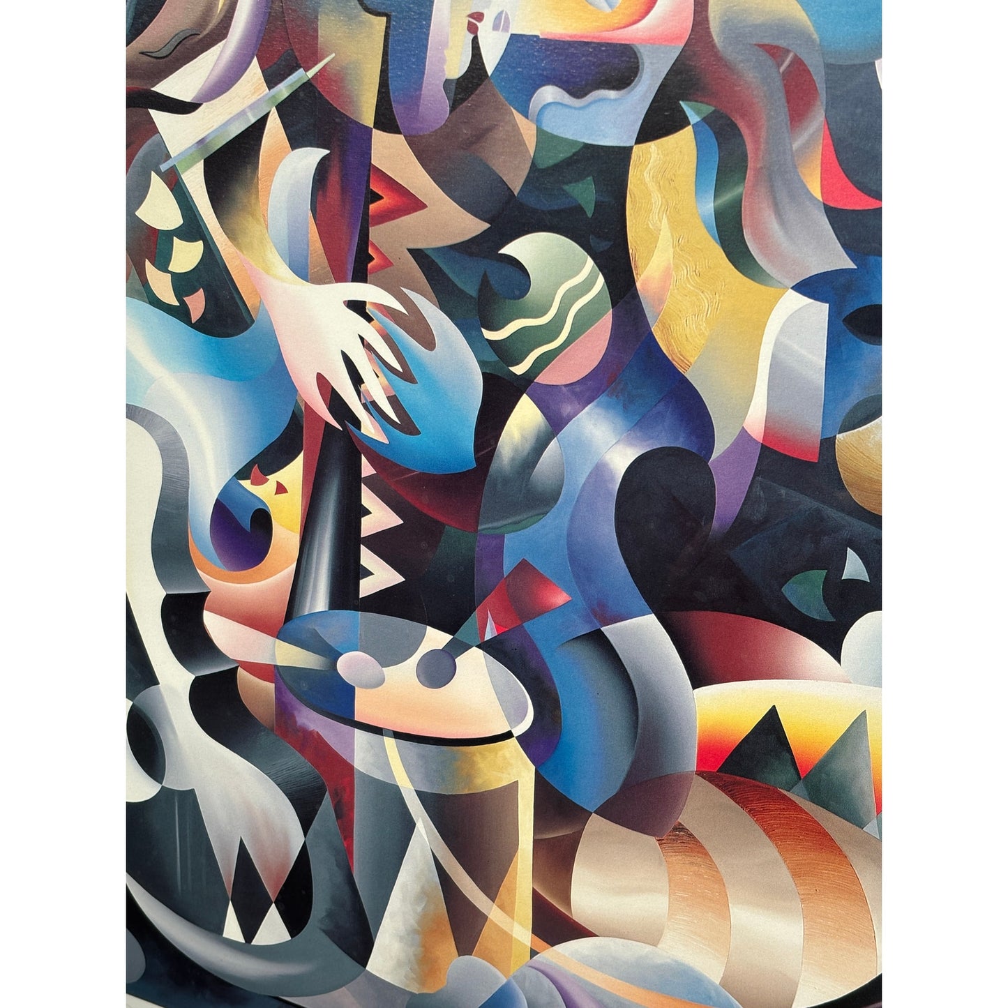 Abstract 90s Modernist Style Lithograph - Signed by Artist